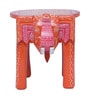 Red Handcrafted Wooden Elephant Chowkie