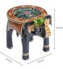 Orange Handcrafted Wooden Elephant Chowkie