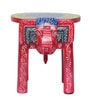 Multicolor Handcrafted Wooden Elephant Chowkie