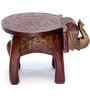 Brown Handcrafted Wooden Elephant Chowkie
