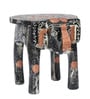 Grey Handcrafted Wooden Elephant Chowkie