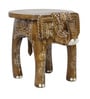 Golden Handcrafted Wooden Elephant Chowkie Set of 2