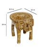 Golden Handcrafted Wooden Elephant Chowkie