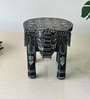 Black Handcrafted Wooden Elephant Chowkie