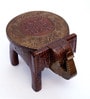 Brown Handcrafted Wooden Elephant Chowkie