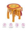 Orange Handcrafted Wooden Elephant Chowkie