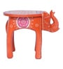 Red Handcrafted Wooden Elephant Chowkie
