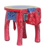 Multicolor Handcrafted Wooden Elephant Chowkie