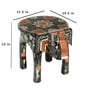 Grey Handcrafted Wooden Elephant Chowkie Set of 2