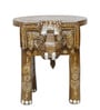 Golden Handcrafted Wooden Elephant Chowkie Set of 2