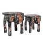 Grey Handcrafted Wooden Elephant Chowkie Set of 2
