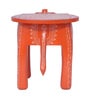 Red Handcrafted Wooden Elephant Chowkie