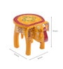 Orange Handcrafted Wooden Elephant Chowkie
