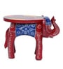 Mulicolor Handcrafted Wooden Elephant Chowkie