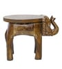 Golden Handcrafted Wooden Elephant Chowkie Set of 2