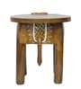 Golden Handcrafted Wooden Elephant Chowkie