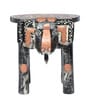 Grey Handcrafted Wooden Elephant Chowkie