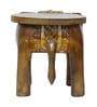 Golden Handcrafted Wooden Elephant Chowkie Set of 2