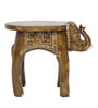 Golden Handcrafted Wooden Elephant Chowkie