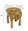 Golden Handcrafted Wooden Elephant Chowkie Set of 2