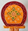 Orange Handcrafted Wooden Elephant Chowkie