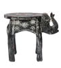 Grey Handcrafted Wooden Elephant Chowkie