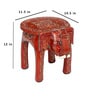 Maroon Handcrafted Wooden Elephant Chowkie