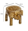 Golden Handcrafted Wooden Elephant Chowkie Set of 2
