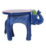 Blue Handcrafted Wooden Elephant Chowkie