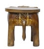 Golden Handcrafted Wooden Elephant Chowkie