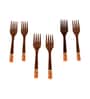 Handcrafted Natural Brown  Wood (Set of 6) Forks