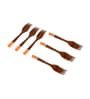Handcrafted Natural Brown  Wood (Set of 6) Forks