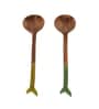 Handcrafted Natural Brown  Mango Wood (Set of 2) Ladles
