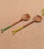 Handcrafted Natural Brown  Mango Wood (Set of 2) Ladles