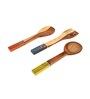 Handcrafted Natural Brown  Mango Wood (Set of 3) Ladles