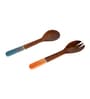 Handcrafted Natural Brown  Wood 2Pcs Spoon with Fork