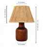Handcrafted Wooden Table Lamp with Jute Shade for Bedroom