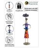 Handcrafted Wrought Iron Lady with Umbrella Multicolour Figurine