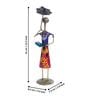 Handcrafted Wrought Iron Lady with Umbrella Multicolour Figurine
