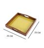Handcrafted Yellow WOOD & Glass Serving Tray