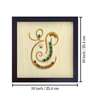 Yellow Handcrafted Shree-Ganesha Gold-Plated Jardoshi Embroidery Wall Art