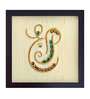 Yellow Handcrafted Shree-Ganesha Gold-Plated Jardoshi Embroidery Wall Art