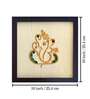 Yellow Handcrafted Shree-Ganesha Gold-Plated Jardoshi Embroidery Wall Art