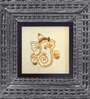 Yellow Handcrafted Lord Vinayaka Gold-Plated Jardoshi Embroidery Wall Art