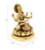 Yellow Brass Goddess Saraswati Idol