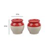 Pot Shaped Red & White Missing (Set of 2) Salt & Pepper Shaker