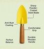 Yellow Gardening Hand Trowel With Ergonomic Wooden