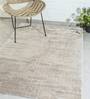 Beige Viscose Solid 4ft x 6ft Hand Woven Carpet