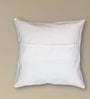 Handmade Applique and Cut Work Cotton Off White Set of 2 (16x16 inches) Cushion Cover