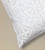 Handmade Applique and Cut Work Cotton Off White Set of 2 (16x16 inches) Cushion Cover
